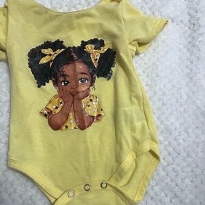 Yellow Kids One Piece with Cute Graphic